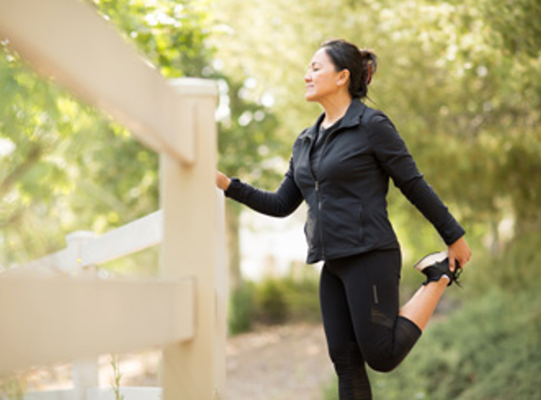 Person Stretching Outside